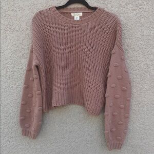Jessica Simpson Mauve Textured Crew Neck Sweater